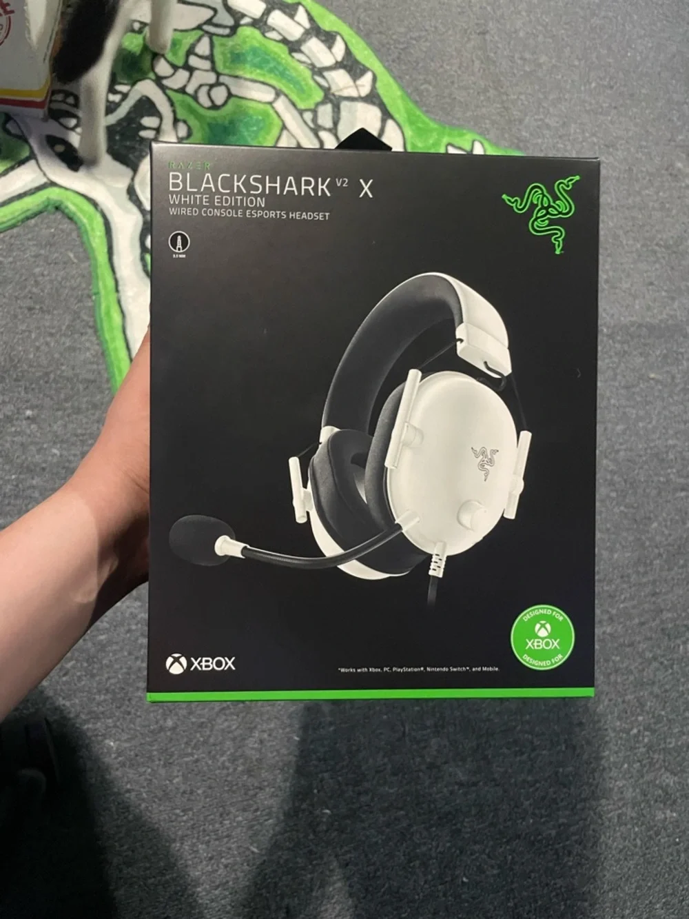 Razer Black Gaming Headset Box in Black with Green Accent